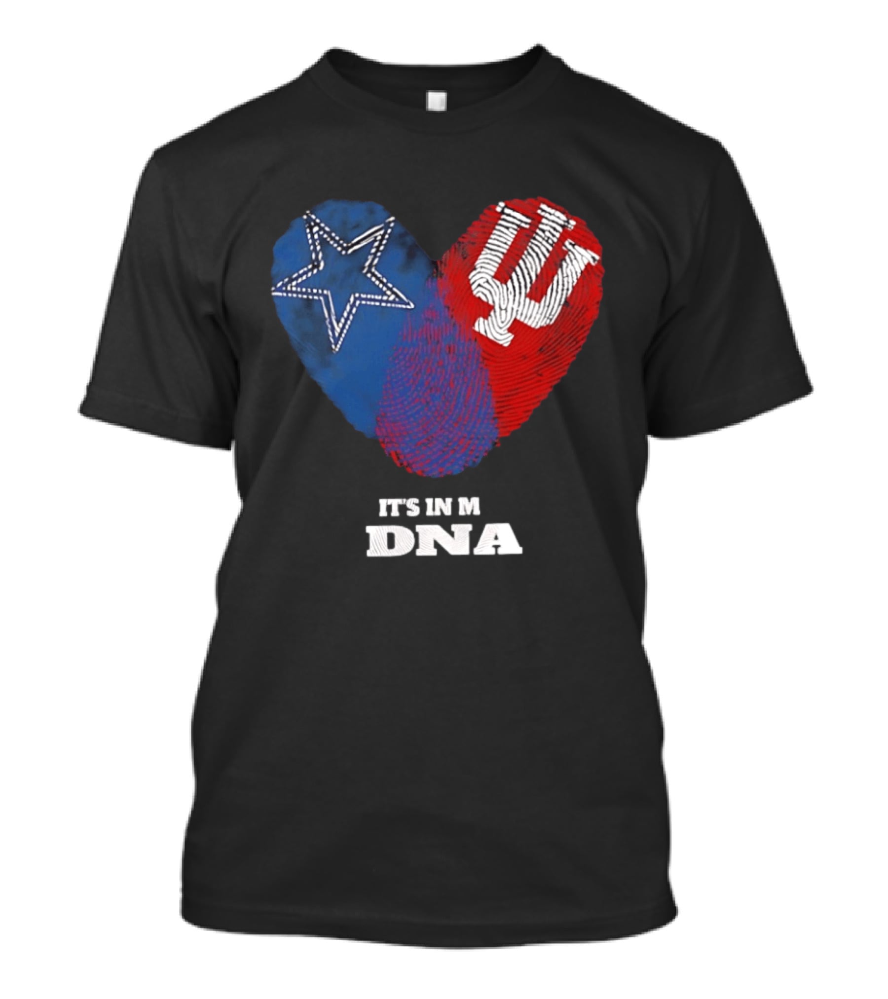 Dallas Cowboys Star And Indiana Hoosiers IU Heart It's In My DNA T-Shirt