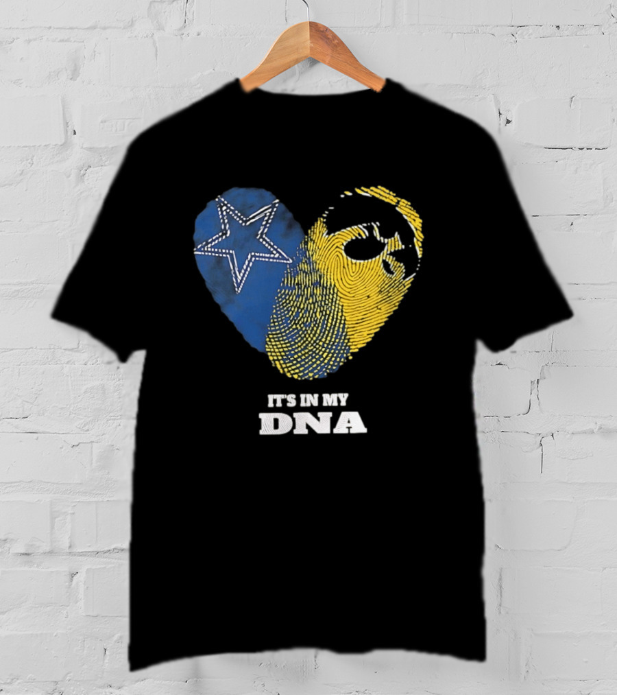 Dallas Cowboys Iowa Hawkeyes Fingerprint It's In My DNA T-Shirt