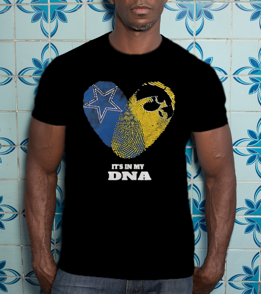 Dallas Cowboys Iowa Hawkeyes Fingerprint It's In My DNA T-Shirt