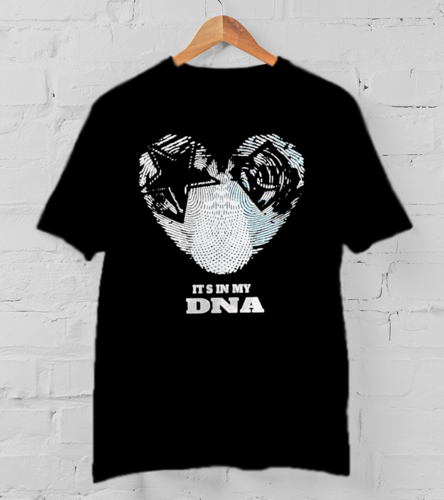 Dallas Cowboys Tampa Bay Rays It's In My DNA Heart Fingerprint T-Shirt