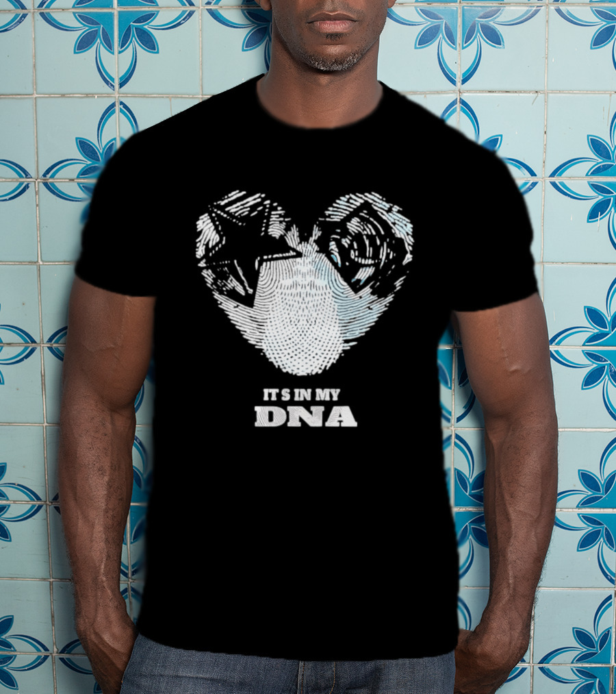 Dallas Cowboys Tampa Bay Rays It's In My DNA Heart Fingerprint T-Shirt