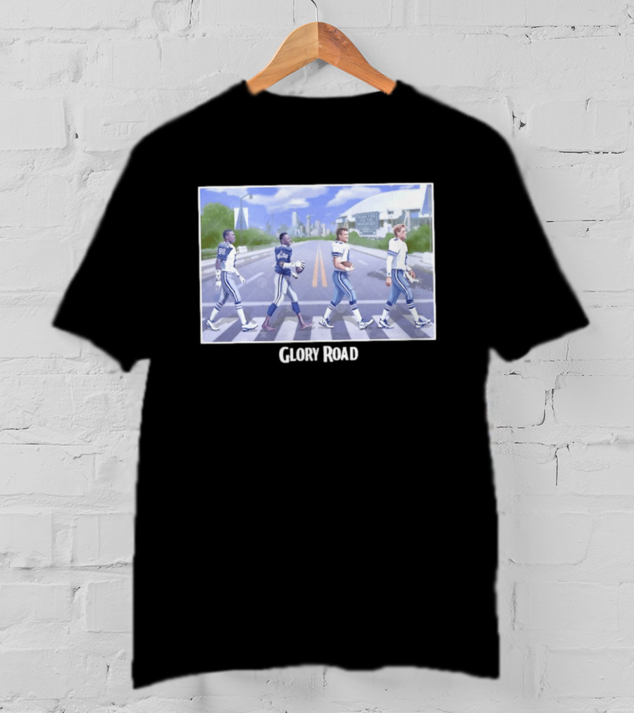 Dallas Cowboys Iconic Players Walking Glory Road Stadium T-Shirt