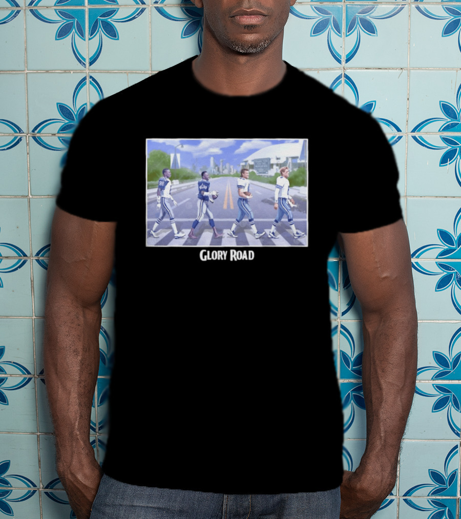 Dallas Cowboys Iconic Players Walking Glory Road Stadium T-Shirt
