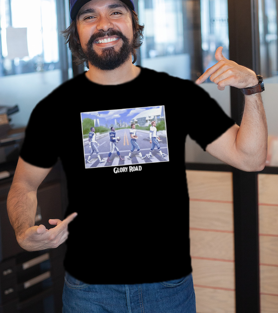 Dallas Cowboys Iconic Players Walking Glory Road Stadium T-Shirt