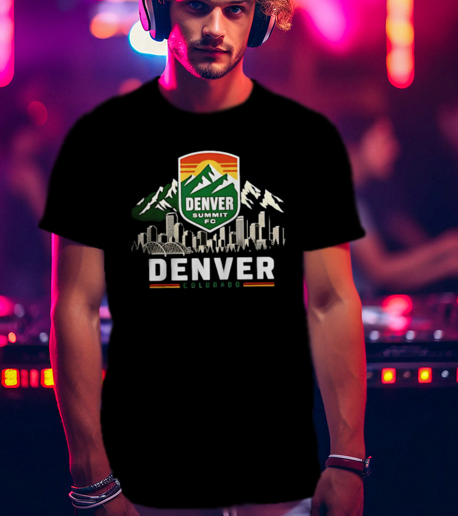 Denver Summit FC Skyline Denver Colorado City Mountains T-Shirt