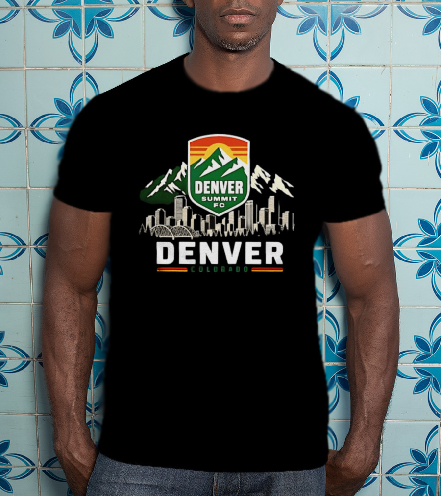 Denver Summit FC Skyline Denver Colorado City Mountains T-Shirt