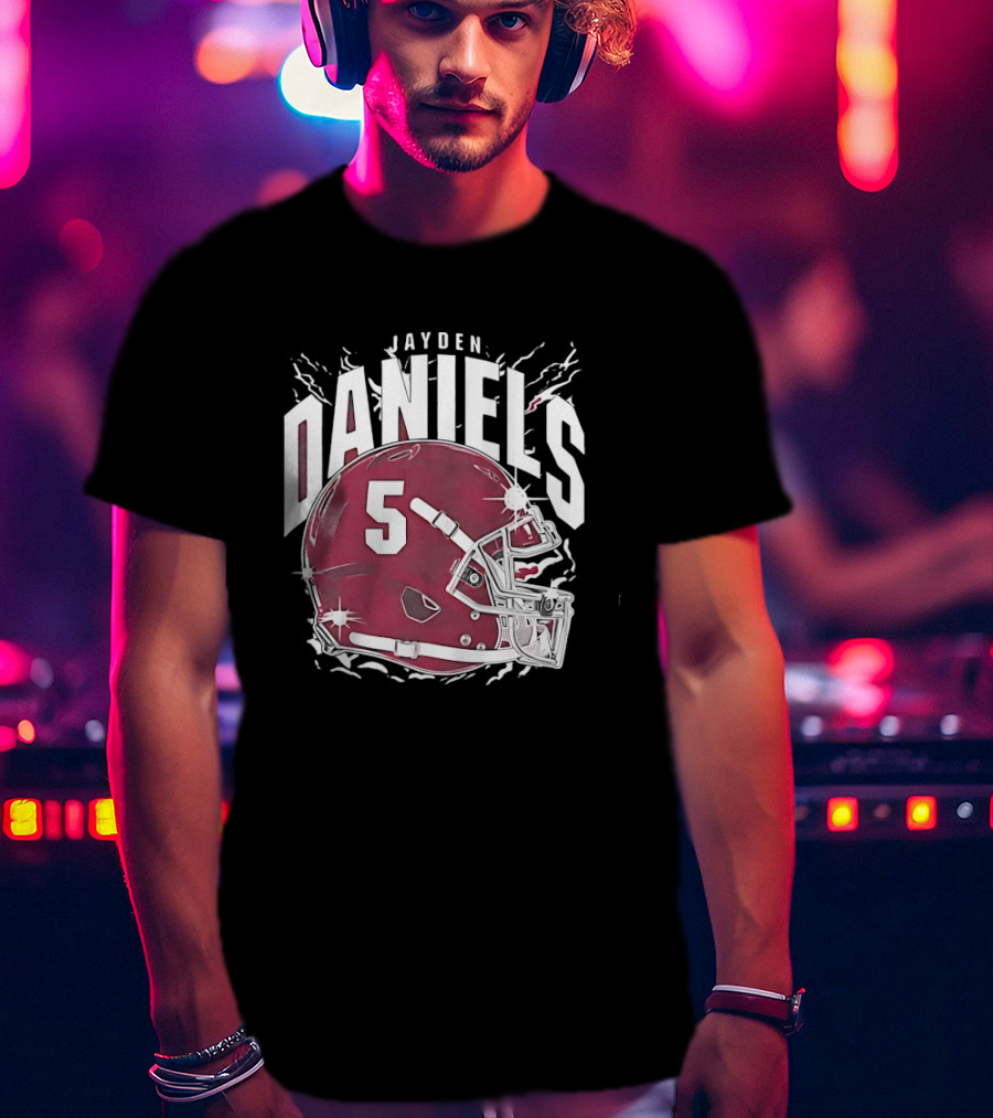 Jayden Daniels 5 Football Helmet Washington Commanders T-Shirt
