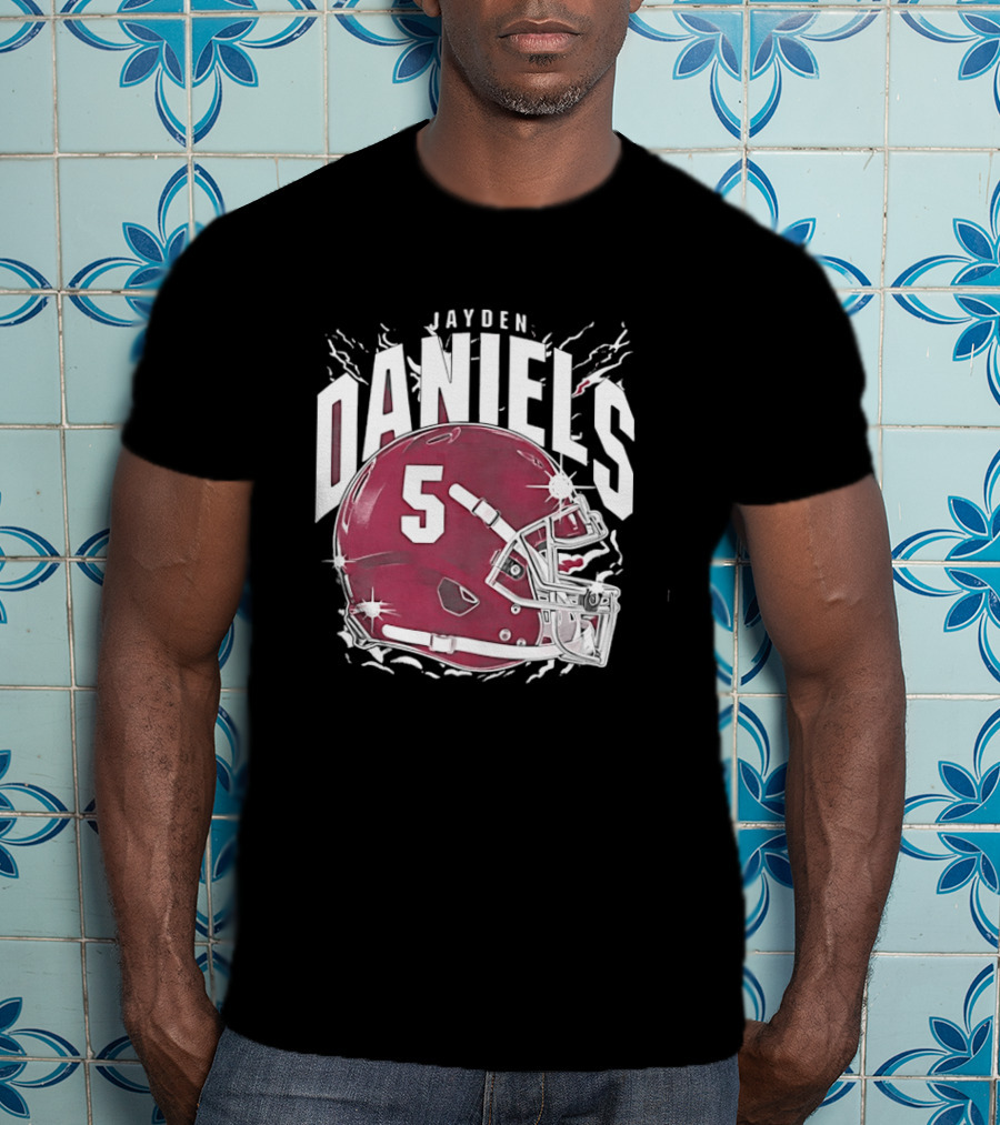 Jayden Daniels 5 Football Helmet Washington Commanders T-Shirt