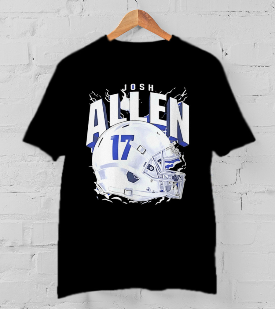 Josh Allen 17 Buffalo Bills Helmet T-Shirt