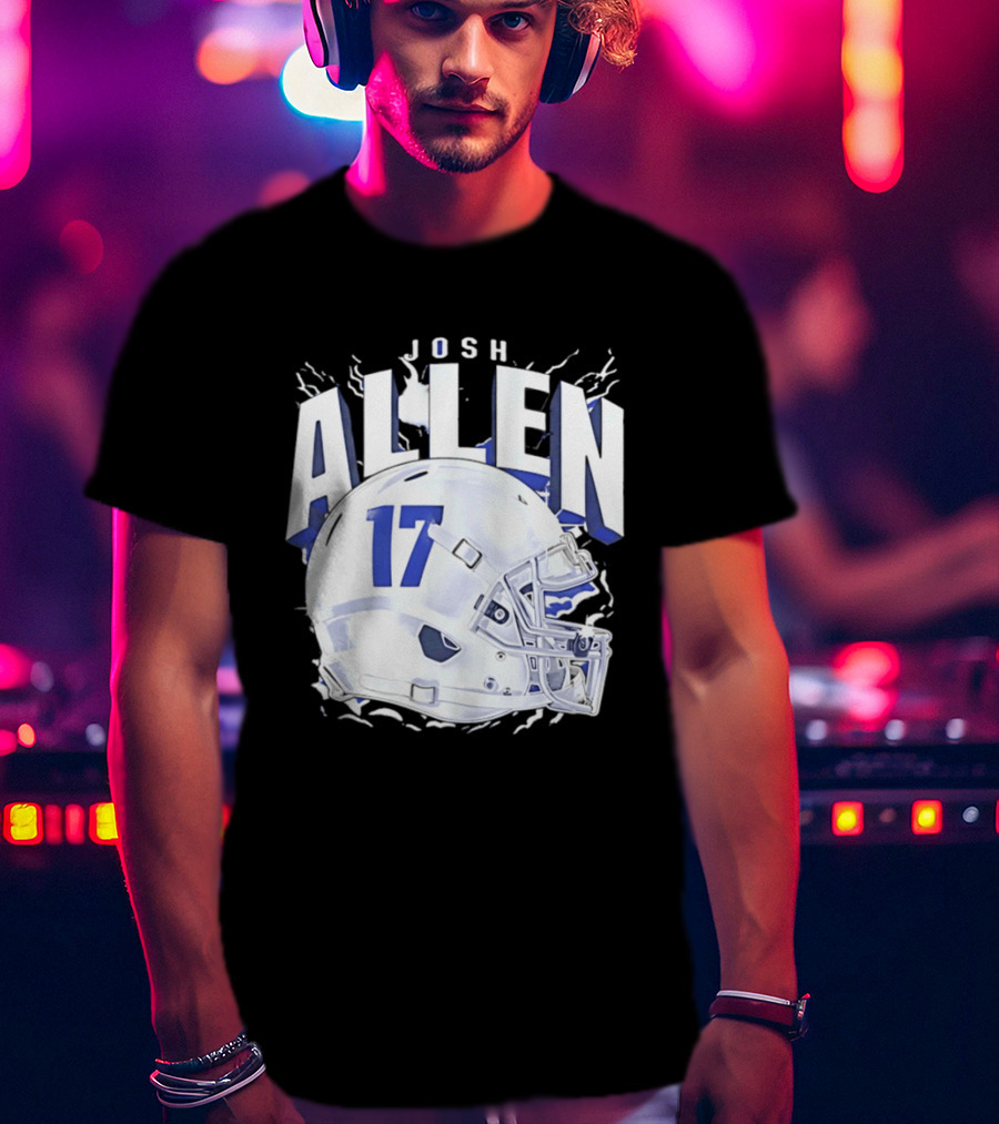 Josh Allen 17 Buffalo Bills Helmet T-Shirt