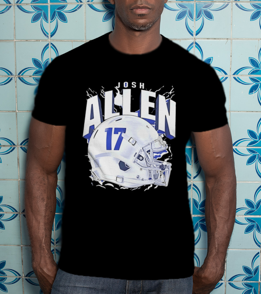 Josh Allen 17 Buffalo Bills Helmet T-Shirt