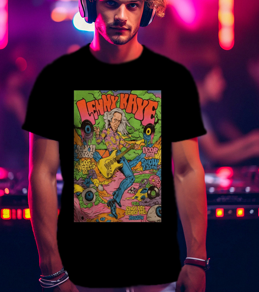 Lenny Kaye July 11 2026 Los Angeles Show Zebulon Plus Cindy Lee Berry Hill T-Shirt