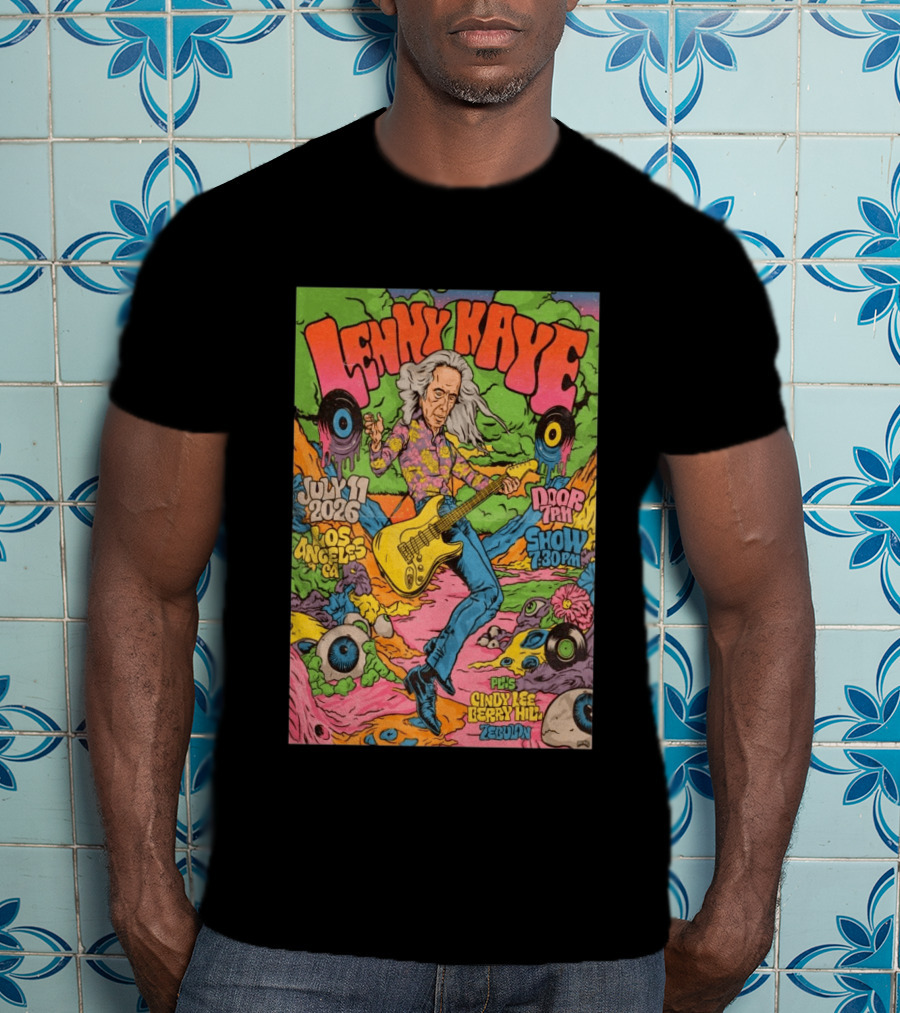 Lenny Kaye July 11 2026 Los Angeles Show Zebulon Plus Cindy Lee Berry Hill T-Shirt