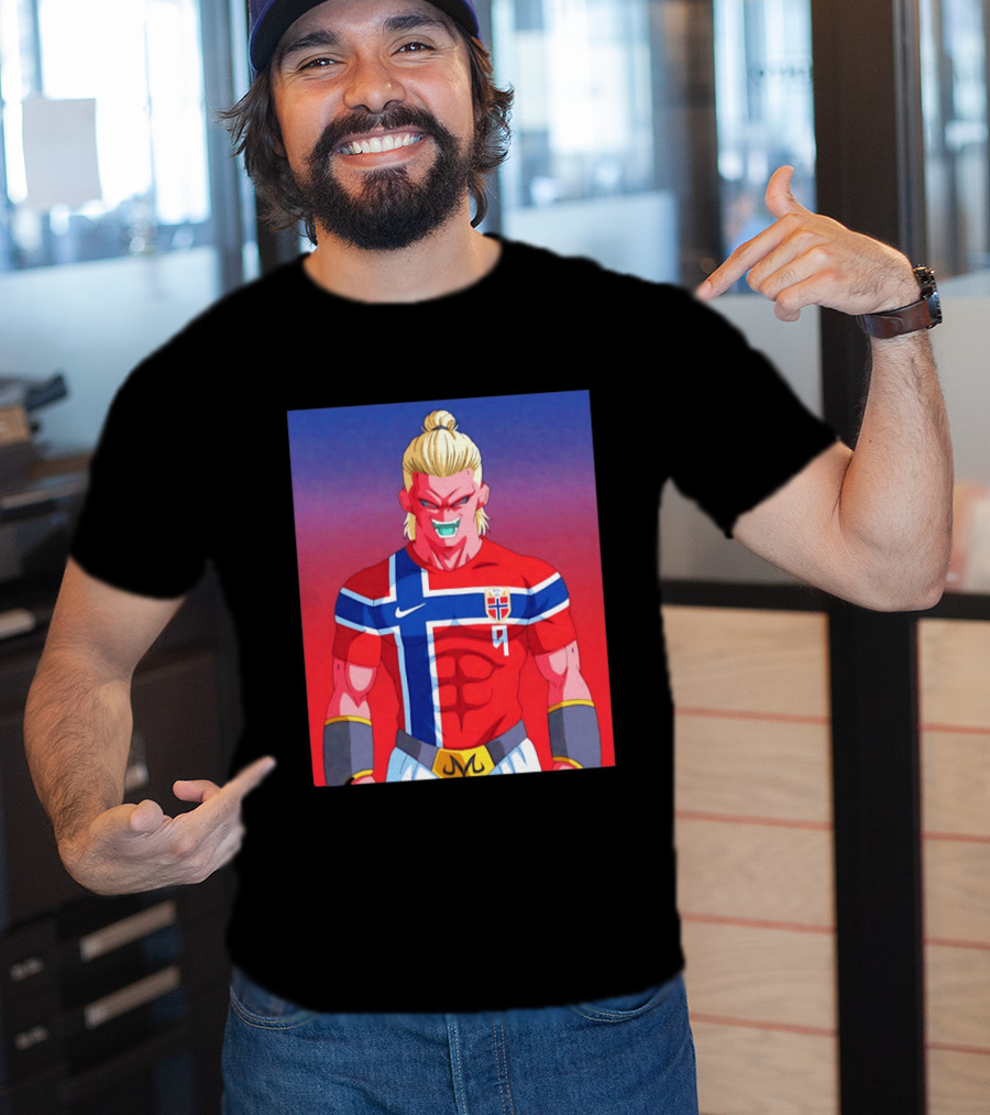 Erling Haaland As Dragon Ball Z Majin Buu With Norway Jersey 9 T-Shirt