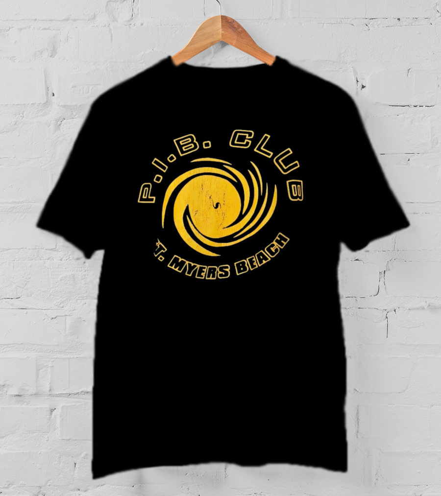 P.I.B. Club Ft Myers Beach Distressed Vintage Style Spiral T-Shirt