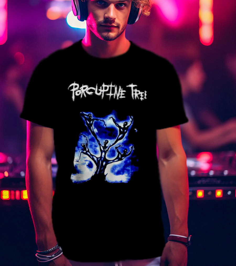 Porcupine Tree Ecelna Rock And Roll Blue Abstract Figures T-Shirt