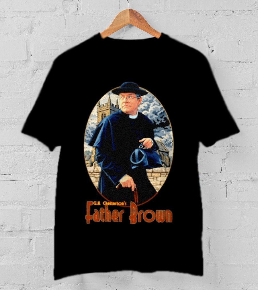 G.K. Chesterton's Father Brown Detective Church Mystery Scene T-Shirt