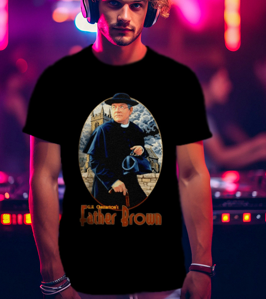 G.K. Chesterton's Father Brown Detective Church Mystery Scene T-Shirt