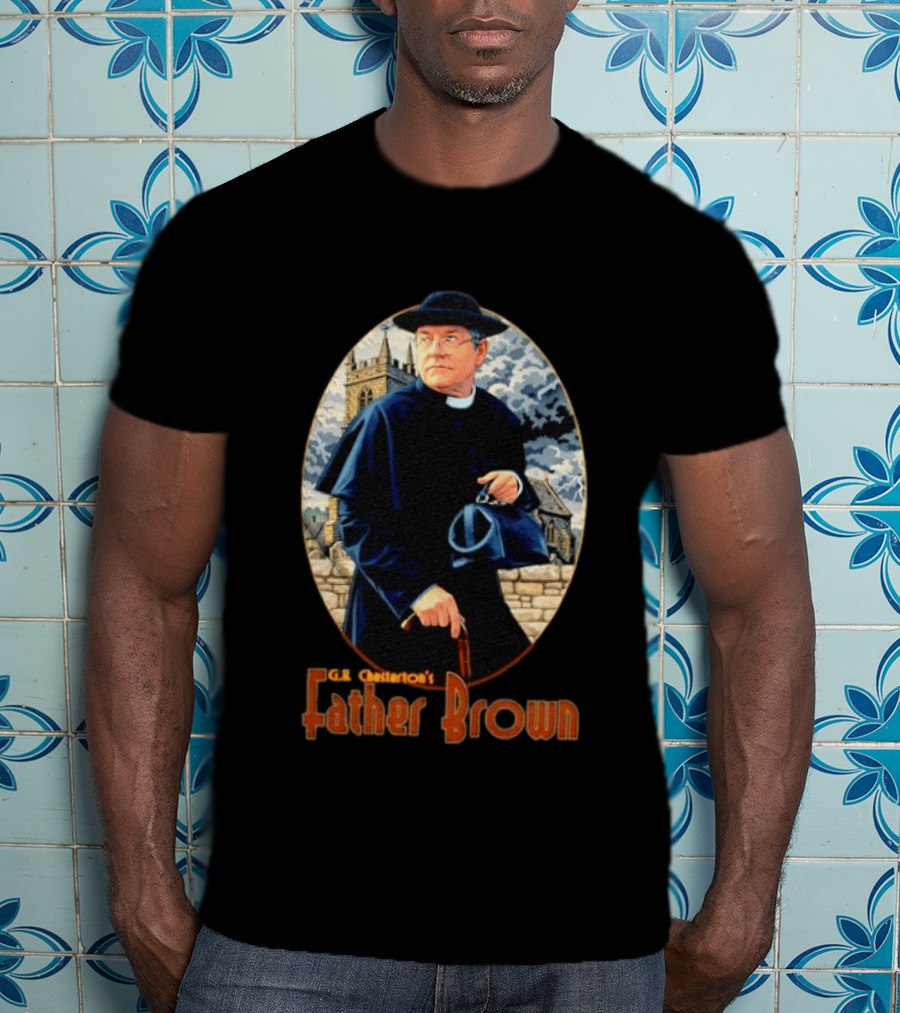 G.K. Chesterton's Father Brown Detective Church Mystery Scene T-Shirt
