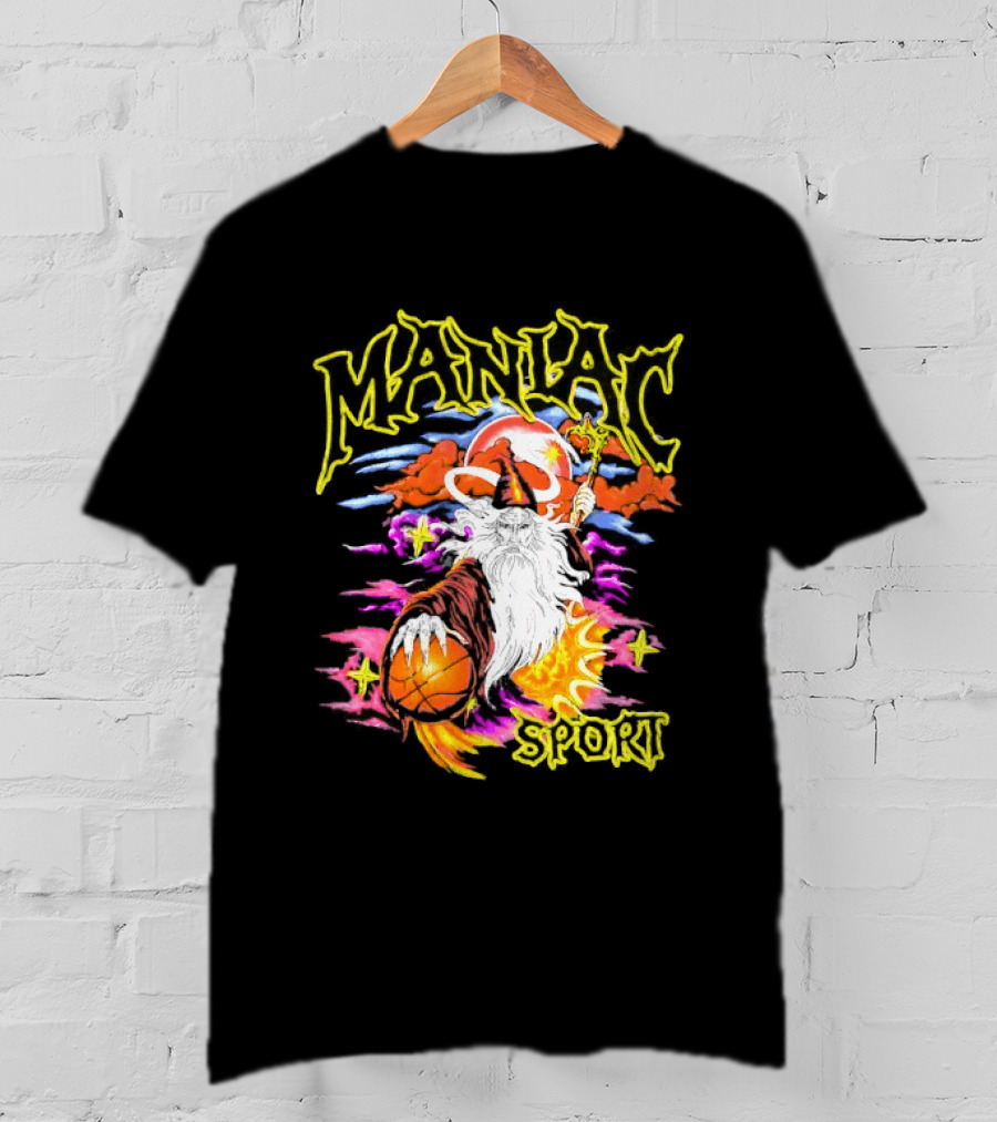 Maniac Sport Wizard Basketball Magic Santa Style Explosion T-Shirt