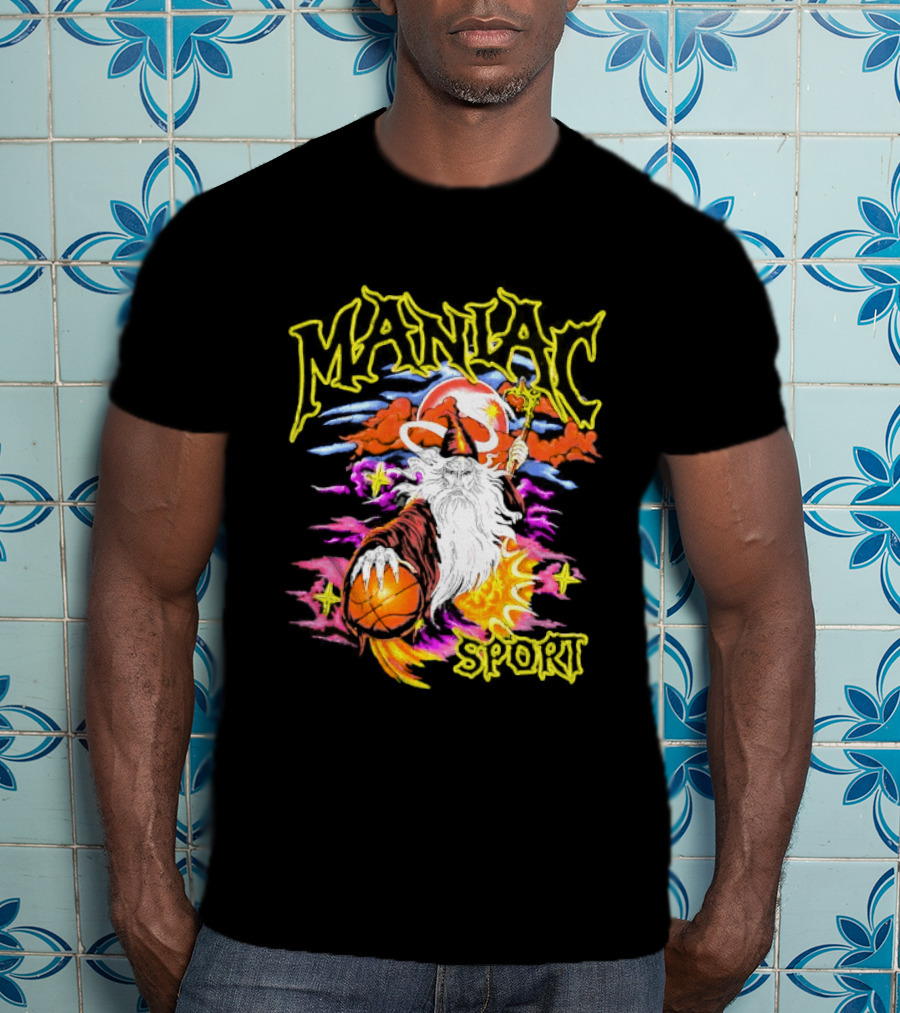 Maniac Sport Wizard Basketball Magic Santa Style Explosion T-Shirt