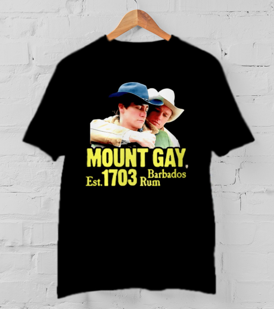 Mount Gay Est 1703 Barbados Rum Brokeback Mountain Cowboys T-Shirt