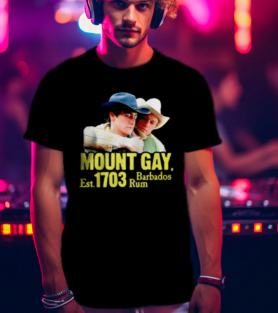Mount Gay Est 1703 Barbados Rum Brokeback Mountain Cowboys T-Shirt