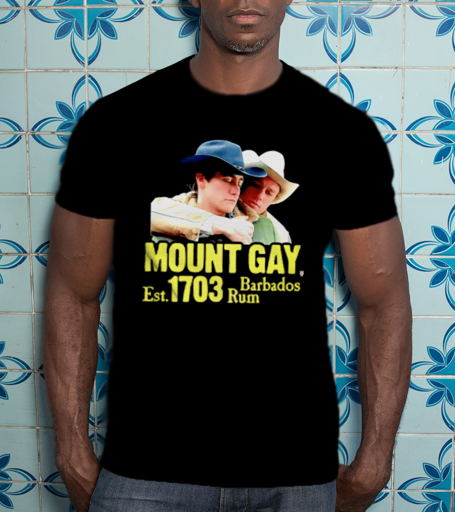 Mount Gay Est 1703 Barbados Rum Brokeback Mountain Cowboys T-Shirt