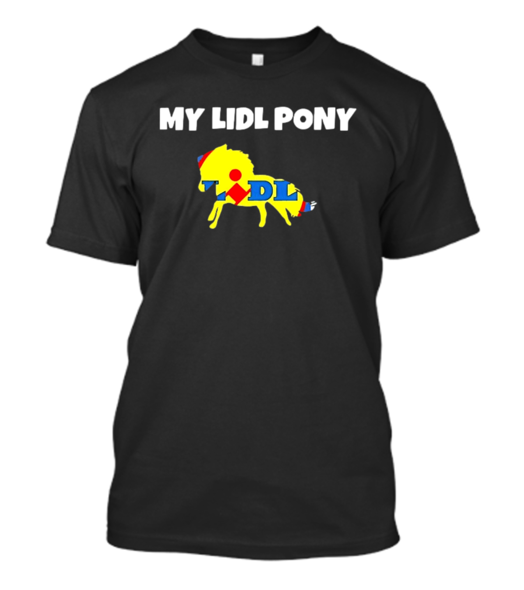 My Lidl Pony Horse Parody Yellow Red Blue T-Shirt