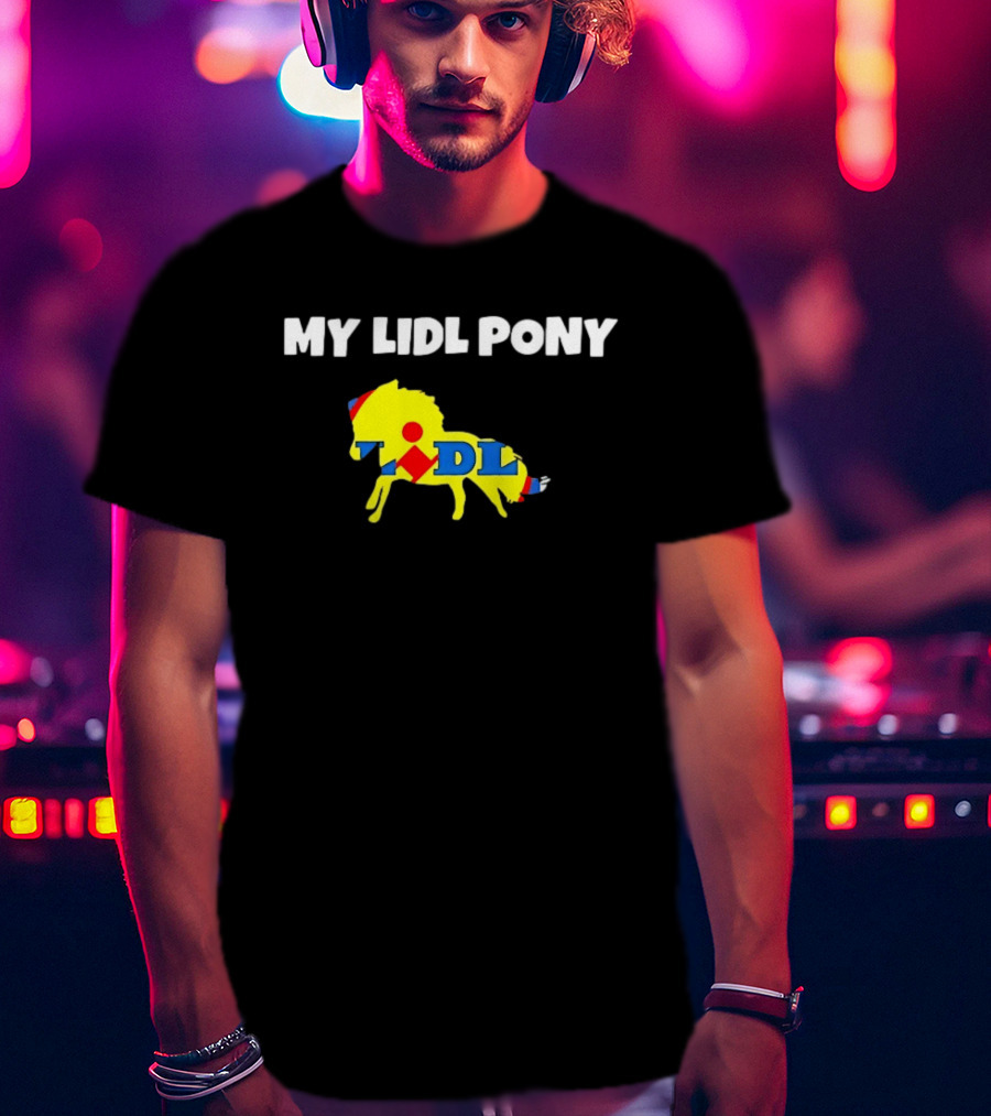 My Lidl Pony Horse Parody Yellow Red Blue T-Shirt