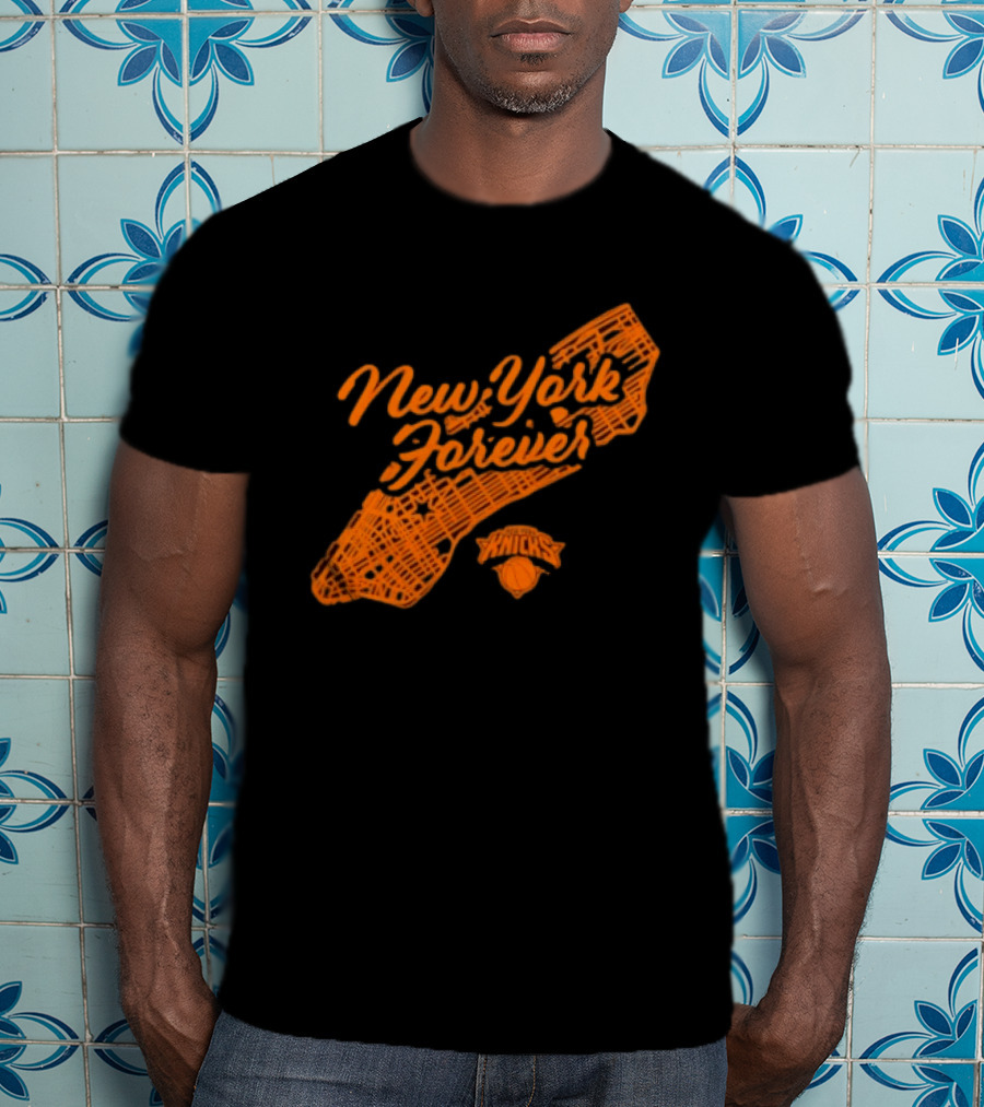 New York Forever Knicks NBA Basketball Map T-Shirt