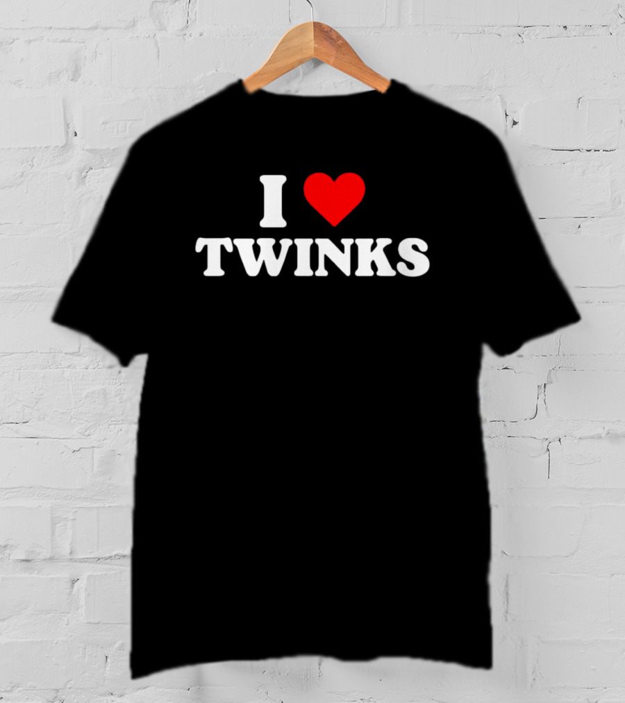 I Love Twinks Heart Symbol LGBTQ Pride Gay Interest T-Shirt