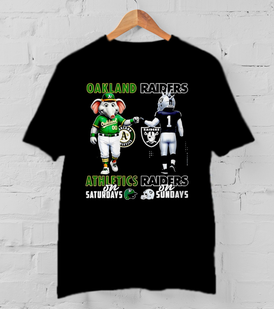 Oakland Athletics Saturdays Raiders Sundays T-Shirt