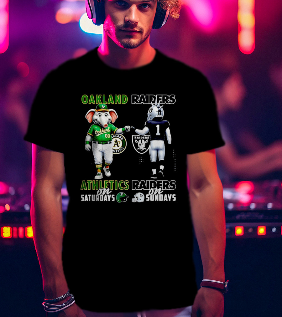 Oakland Athletics Saturdays Raiders Sundays T-Shirt