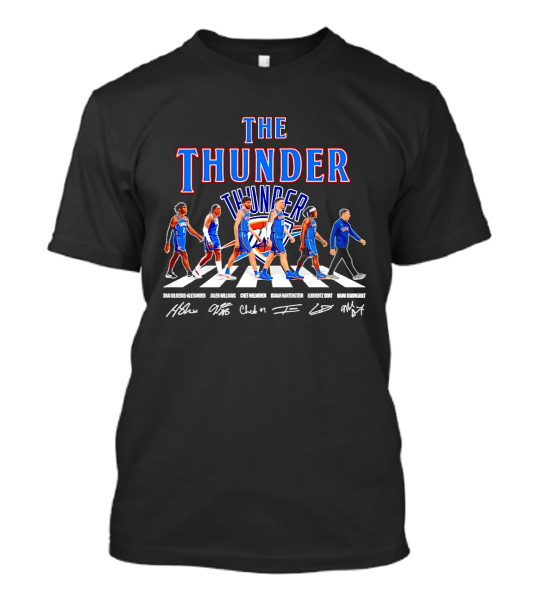 The Thunder Oklahoma City Team Player Signatures Abbey Road T-Shirt