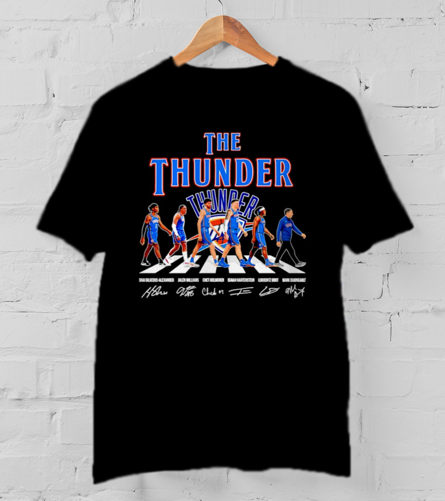 The Thunder Oklahoma City Team Player Signatures Abbey Road T-Shirt
