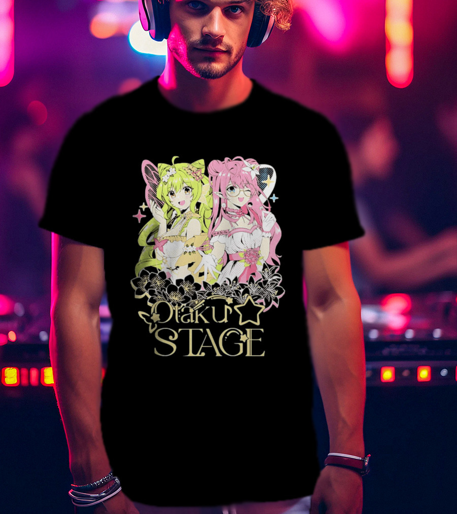 Otaku Stage Manga Kawaii Anime Girls Floral T-Shirt
