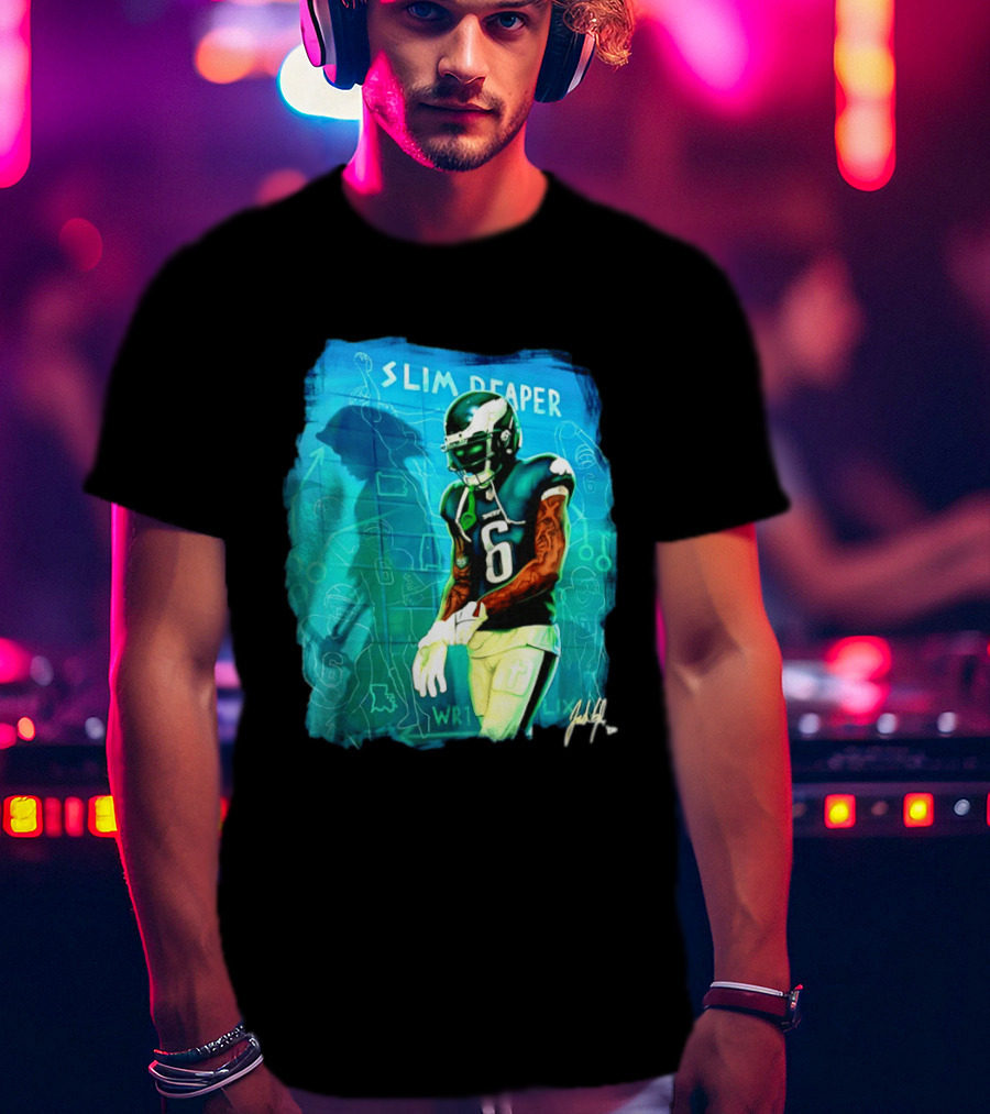 Philadelphia Eagles Devonta Smith Slim Reaper Phantom Six WR1 T-Shirt