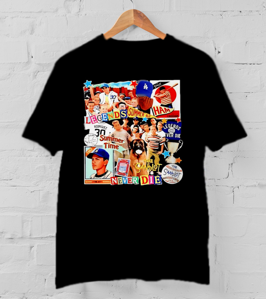 Sandlot Legends Summer 62 Benny The Jet Rodriguez Legends Never Die T-Shirt
