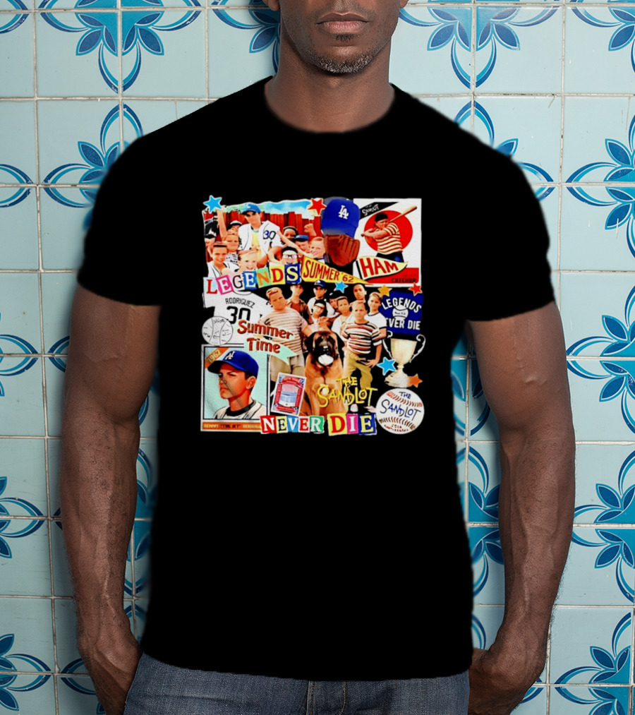 Sandlot Legends Summer 62 Benny The Jet Rodriguez Legends Never Die T-Shirt
