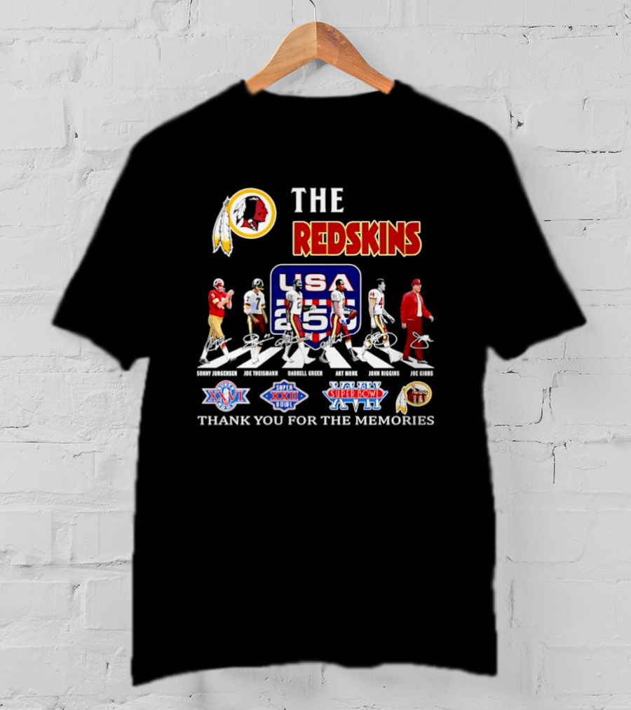 The Redskins Legends USA 255 Super Bowl XXVI XXII XVII Thank You For The Memories T-Shirt