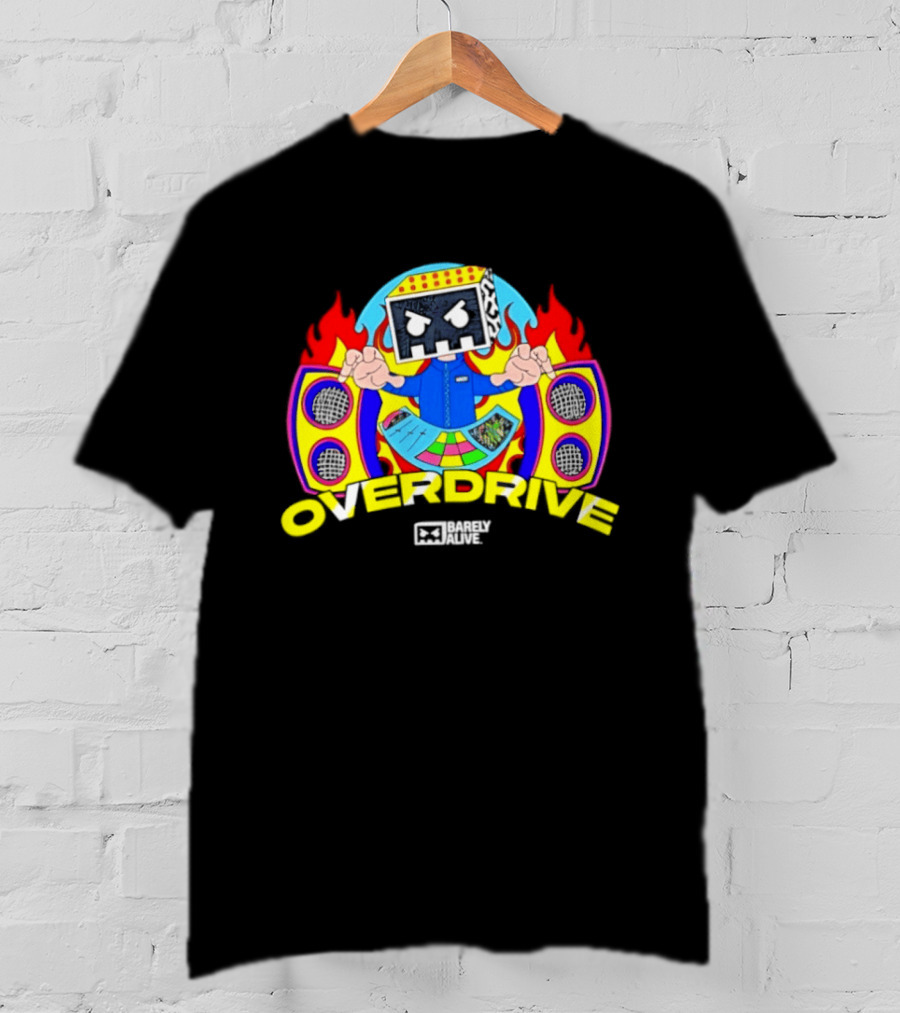 Barely Alive Overdrive EDM Dubstep DJ Skully Speaker Flames T-Shirt