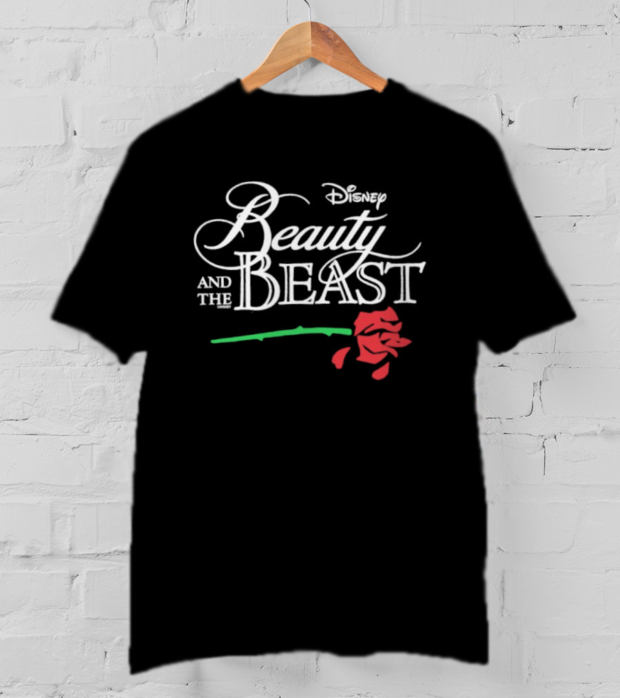 Disney Beauty And The Beast With Red Rose T-Shirt