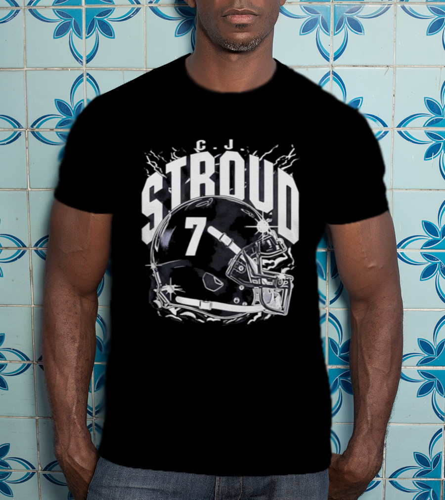 Stroud 7 Helmet Houston Texans T-Shirt