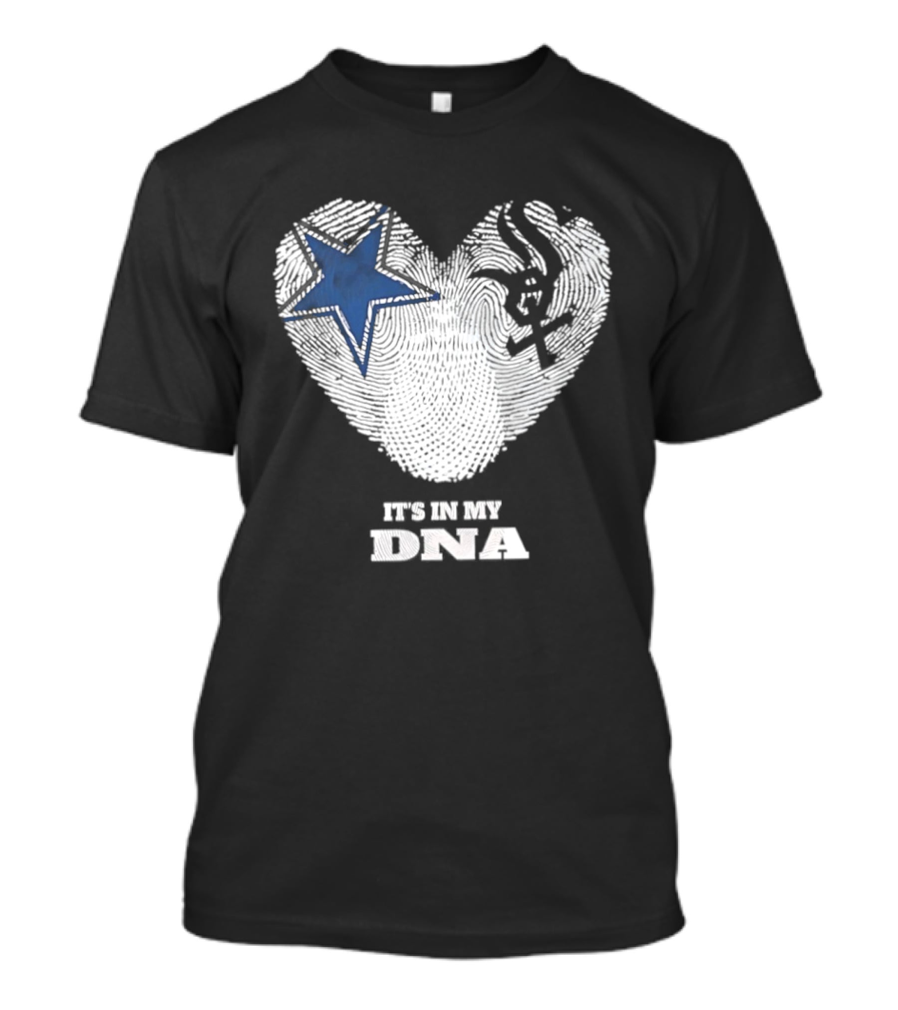 Dallas Cowboys Chicago White Sox It's In My DNA Heart Fingerprint T-Shirt