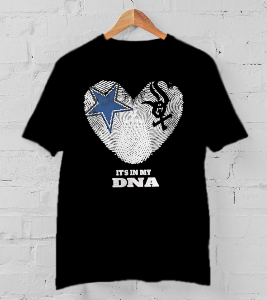 Dallas Cowboys Chicago White Sox It's In My DNA Heart Fingerprint T-Shirt