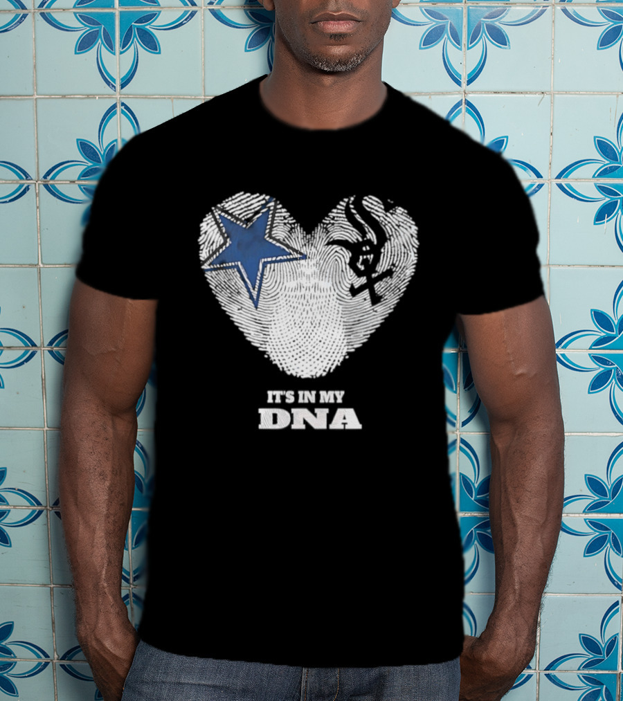 Dallas Cowboys Chicago White Sox It's In My DNA Heart Fingerprint T-Shirt
