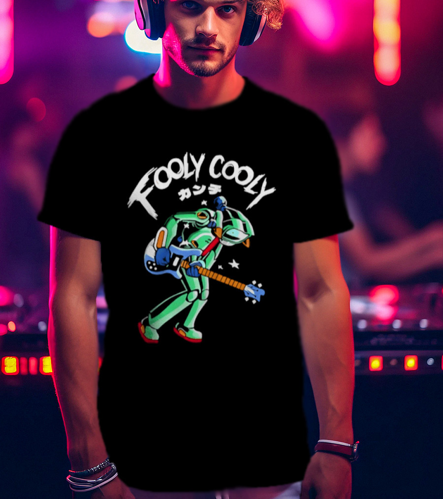 FLCL Fooly Cooly Kanchi Guitar Anime Gainax Robot T-Shirt