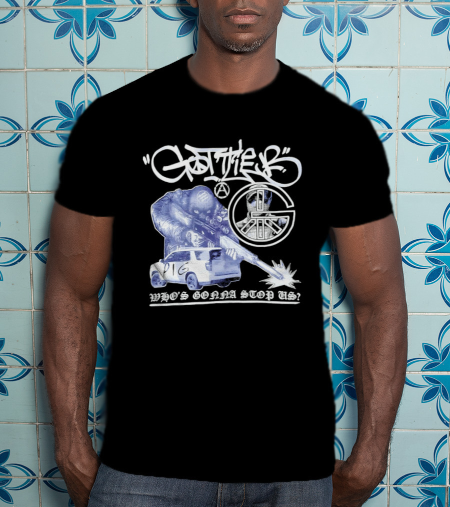Gottlieb Anarchist Pig Who's Gonna Stop Us Tactical Graffiti T-Shirt