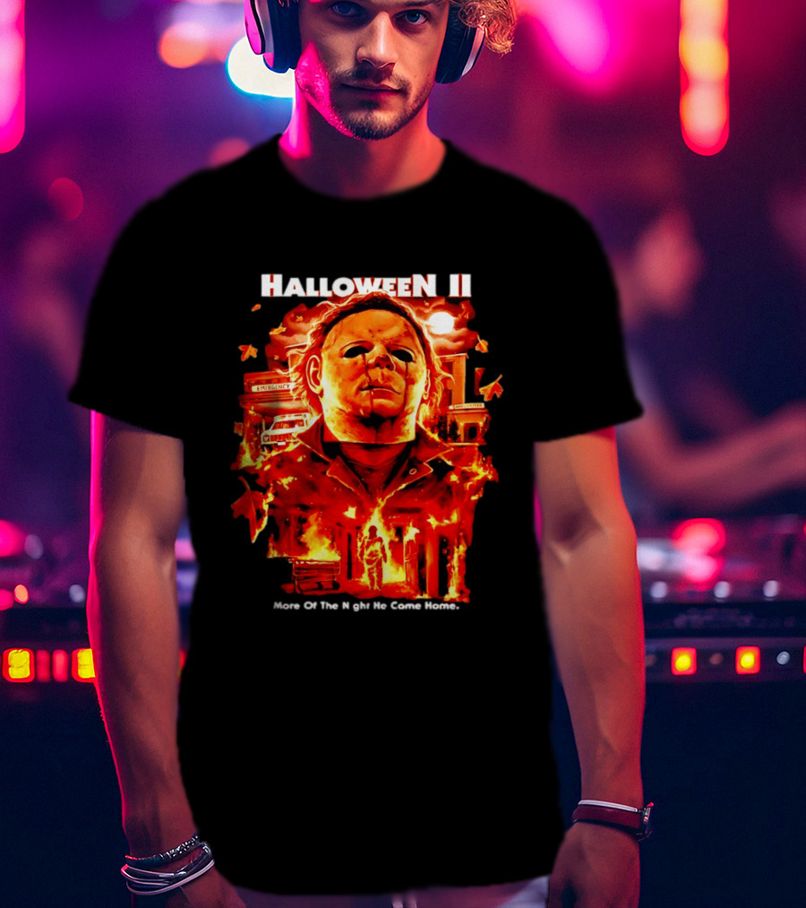 Halloween II Michael Myers Fire Scene More Of The Night He Came Home EMS Car T-Shirt